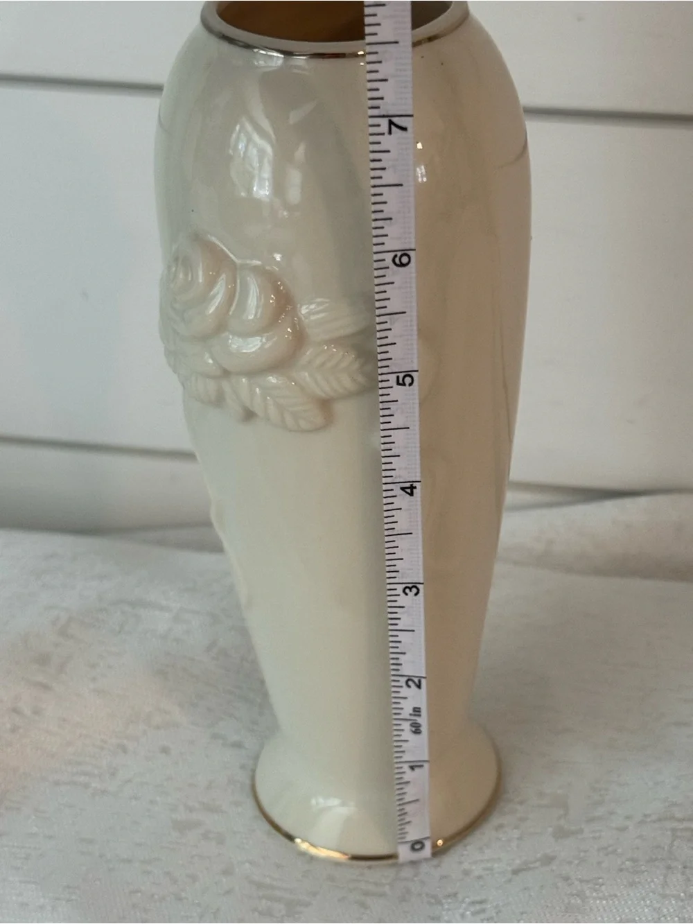 Lenox Rose Bud Collection Vases with Raised Rose Motif 24k Gold Trim